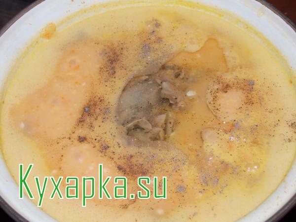 Суп-пюре сырный с грибами