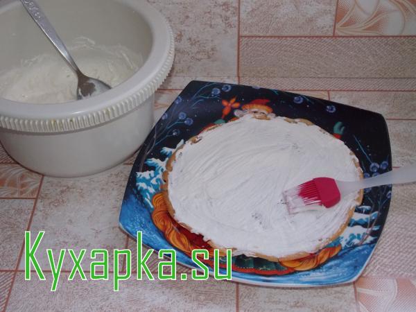 Торт блинный с творожным кремом 