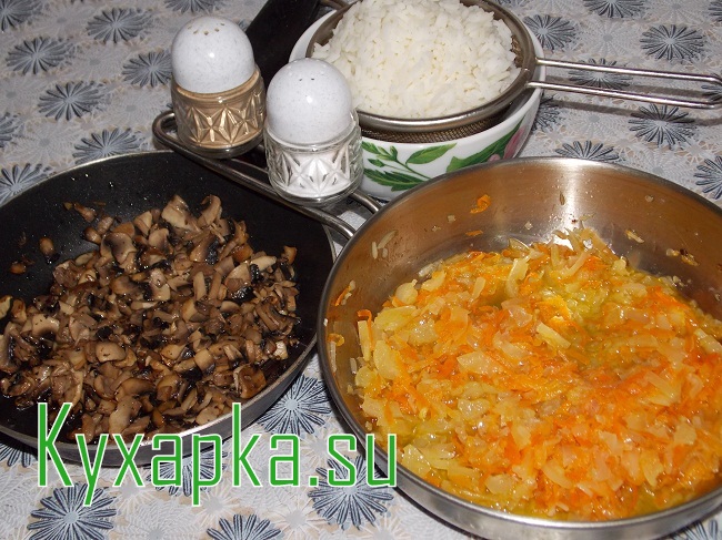 Кабачки фаршированные: рис, грибы и овощи на Kyxapka.su 