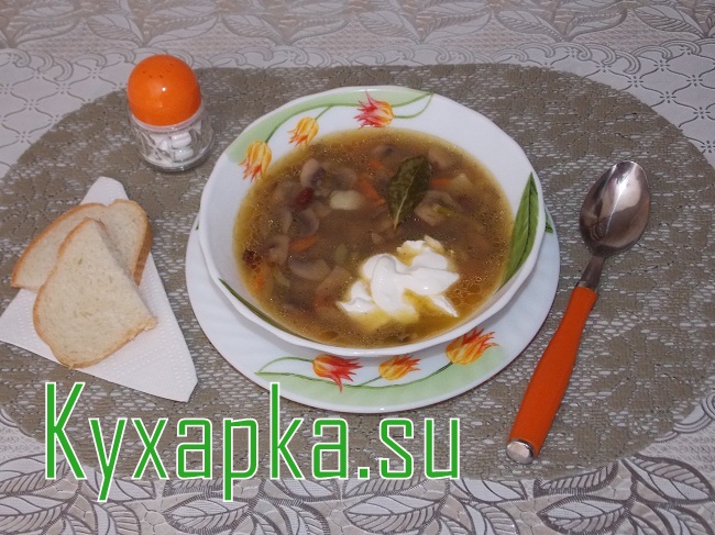 Грибной суп фасолью на Kyxapka.su 
